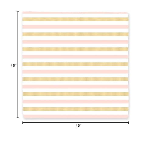 Image of SwaddleDesigns Cotton Muslin Swaddle Blanket, Receiving Blanket for Baby Girls, Best Registry Gift, 46x46 inches, Pink and Gold Shimmer Stripes