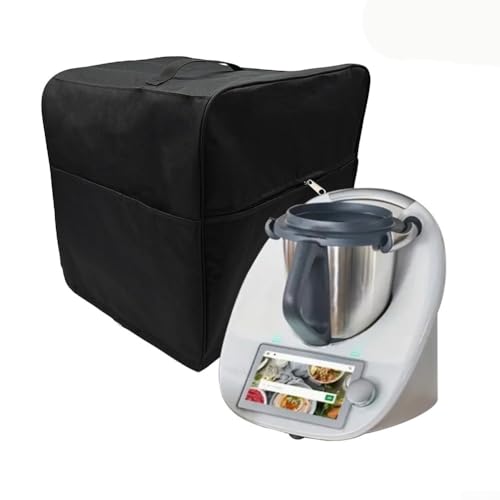 CNANRNANC Funda para licuadora TM5 para TM6 con bolsillos laterales de almacenamiento, impermeable, protección contra el polvo para electrodomésticos de cocina (negro)