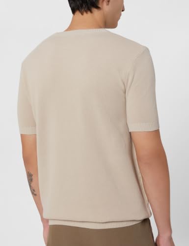 Image of Amazon Brand - Symbol Men's 100% Cotton Textured T-Shirts | Flat Knit |Round Neck | Half Sleeve | Available in Plus Sizes