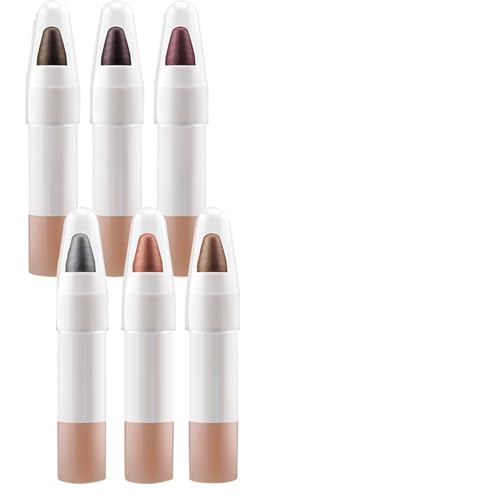 Lápiz de sombra de ojos en crema, resistente al agua, resistente al agua, para reflejos y contornos, en 6 colores, maquillaje diario, viajes, primavera y noche