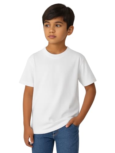 Image of Amazon Brand - Anarva Kids Round Neck T-Shirt Cotton Half Sleeve Tee for Boys - Soft & Breathable Everyday Wear