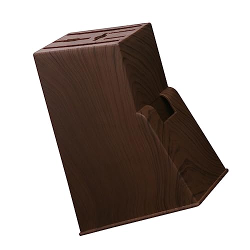 ULTECHNOVO Soporte Para Cortadores De Cocina De Escritorio Imitación Madera, Tamaño Compacto, Material Resistente, Diseño Estable Base Plana, Almacenamiento Organizado Para Utensilios y Tijeras