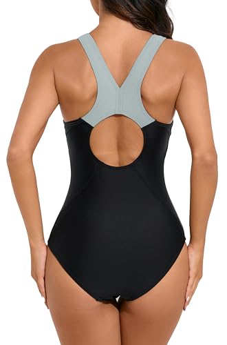 beautyin Women's One Piece Athletic Racerback Swimsuit Slimming Bathing Suit