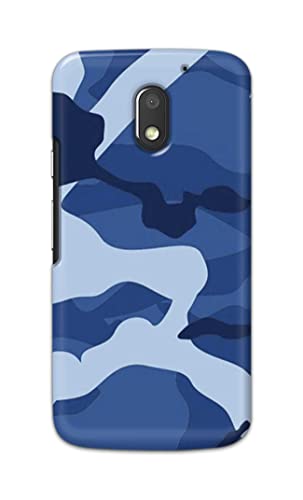 Image of Printed Hard Back Cover Case for Motorola Moto E3 Power Back Cover (Army Blue Pattern) -1302