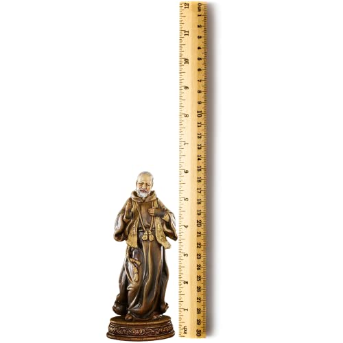 Estatua religiosa Padre Pio en resina detallada 6 pulgadas miniatura 3