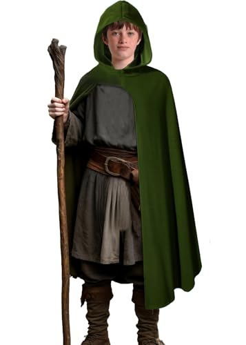 Disfraz capa con capucha medieval para niños miniatura 3