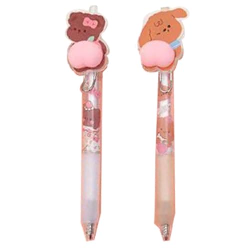 ハイハイ(Hi-High) お尻プニプニゲルペン B 2本セット ボールペン 可愛い 動物 ねこ うさぎ ぶた パンダ いぬ くま 韓国文具 0.5mm (いぬ2本)のサムネイル