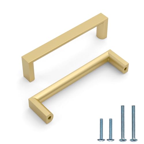 Photo 1 of 10 Pack 3.75 Inch(96mm) Kitchen Cabinet Handles Gold Cabinet Pulls Kitchen Cabinet Hardware Drawer Pulls for Cupboard Wardrobe