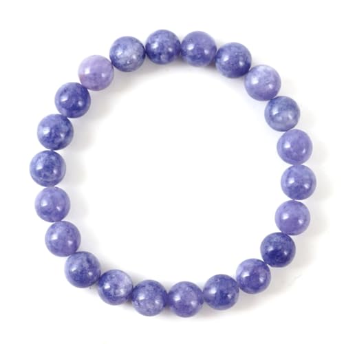 Adabele Real Natural Opague Tanzanite Quartz Gemstone Beaded Bracelet 7 inch Stretch Chakra Healing Crystal Stone Jewelry Women Mom Gift (Unisex) GB8-46