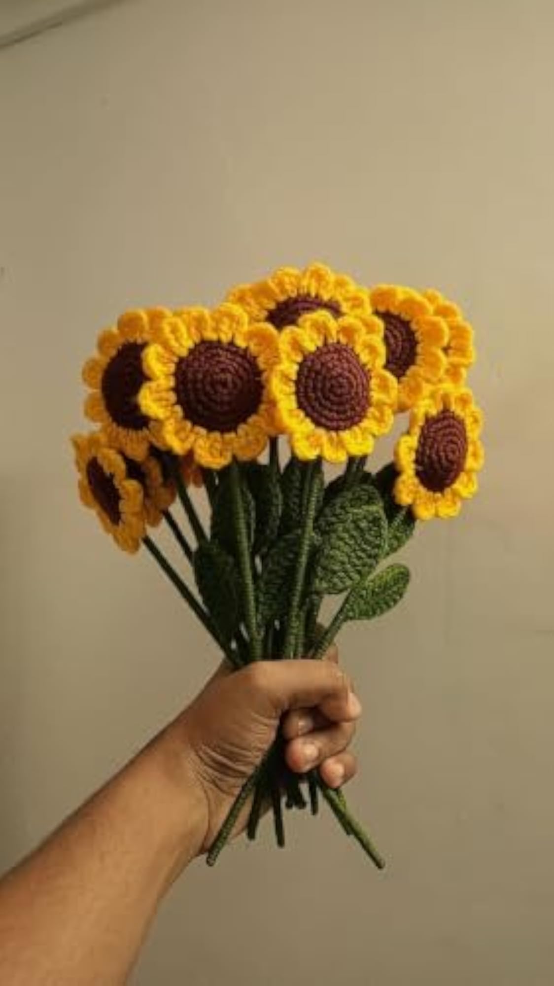 Handmade Crochet Sunflower Gift for Home Decor