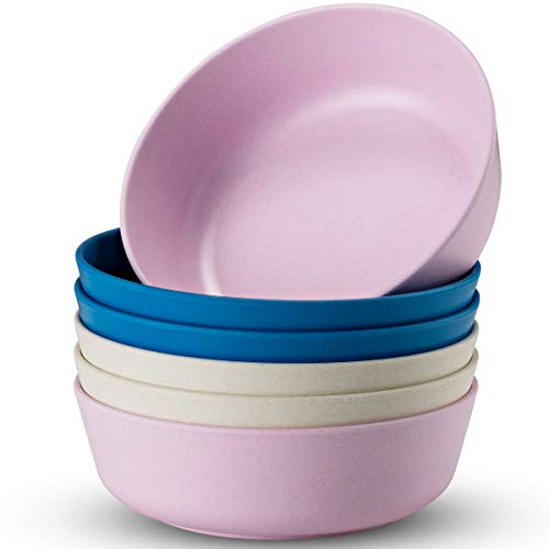 Bamboo bowls kids bowl - 17oz Bamboo bowl - Bamboo baby bowl - toddler bowl - Set of 6 Bamboo fiber bowls