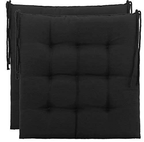 Brandsseller Ensemble de 2 Coussins de Chaise de Jardin/Coussin de siège de Jardin en Polyester - Couleur Noir