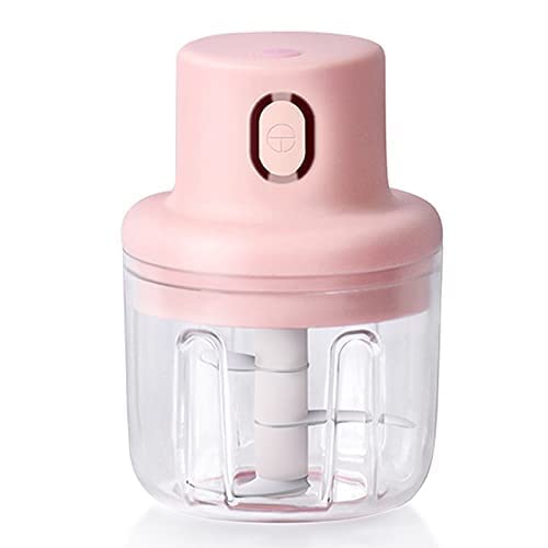 ACLU 45W Wireless Mini Electric Small Food Processor, Portable Food Garlic Chopper (250ML, Pink)