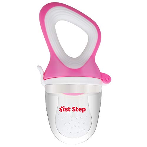 Image of 1st Step BPA Free Silicone Fruit and Food Nibbler and Feeder (Pink)
