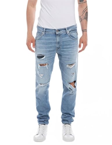 Replay Herren Jeans Mickym Slim-Fit, Light Blue 010-1 (Blau), 36W / 34L
