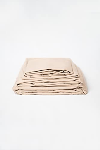 OPAHDN Transform Your Sleep with 4-Piece Khaki Microplush King Sheet