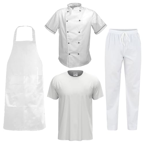 Kit Chef Konditorei Küche Backofen personalisierbar komplett mit Jacke, T-Shirt, Schürze und Hose, hergestellt in Italien