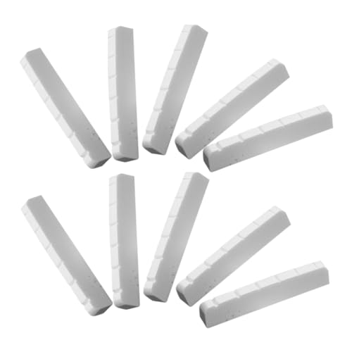 ULDIGI 10個 ギター枕 ギターガジェット アコースティックギターのナット交換 アコースティックギター用の骨 ボーンナット ユニークな男性へのギターギフト ギターナッツ 牛骨 白い