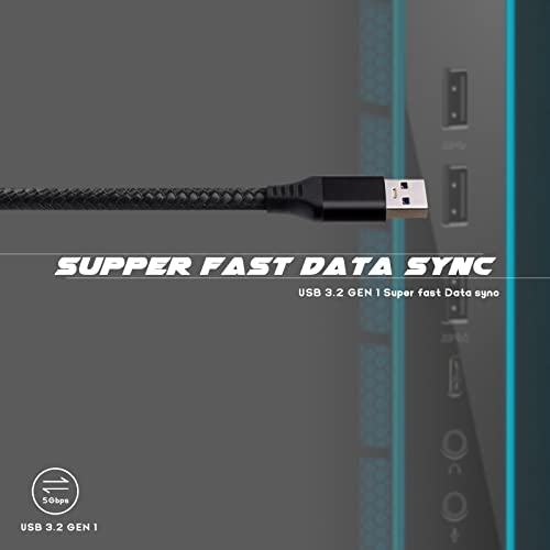 Black Link Cable For Oculus/Meta Quest 2 10Ft/3M, Nylon Fabricated Net, Up To 5Gbps High Speed Transfer & Fast Charging To Link A Pc For Steamvr #TOP2