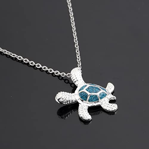 BLEOUK Sea Turtle Necklace With Card - Turtle Lover Jewelry, Lucky Going Away Gifts for Friends3