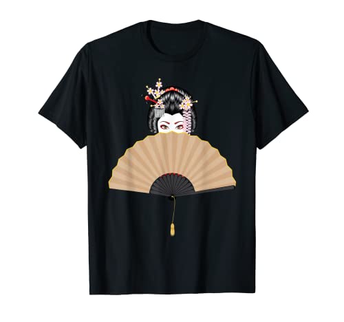 Vintage Japanese Kawaii Geisha Anime Girl in Kimono T-Shirt