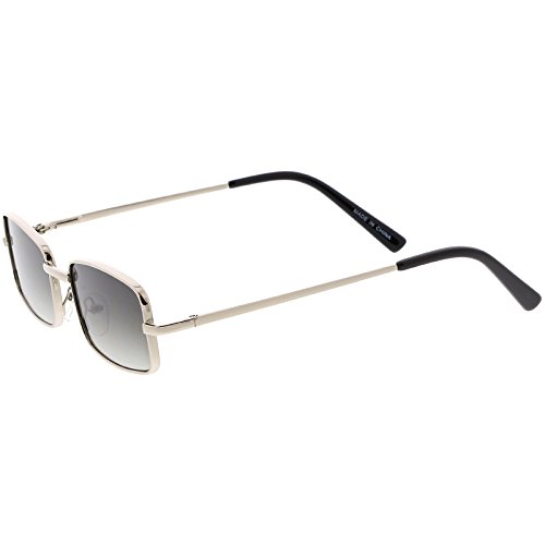 zeroUV Classic Small Metal Rectangle Sunglasses For Women Men Flat Lens 54mm4