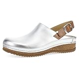 Dansko Merrin Sling-Back Mule Clog for Women-Dual-Density Cork/EVA Midsole and Lightweight Rubber Outsole Provide a Comfortable Ride on Patented Stapled Construction Silver Metallic 8.5-9 M US