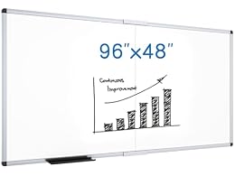 VIZ-PRO Large Magnetic Dry Erase Whiteboard, 96 x 48 Inches, Foldable