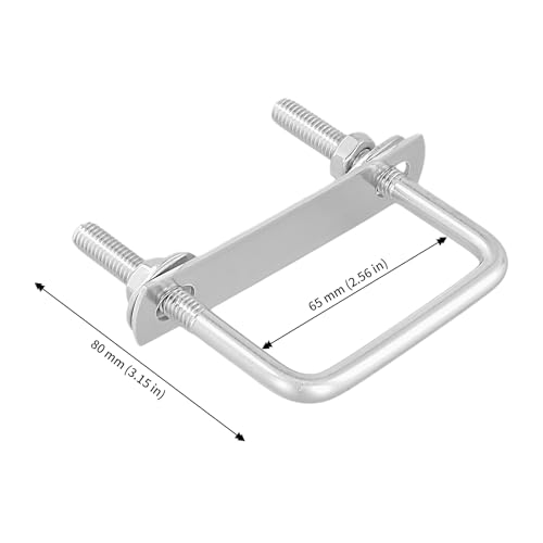 CHUENKUK 10 Stück M8 U Bolzen Bügelschraube, 80 mm Edelstahl U Bolzen Zubehör, Quadratische U Bolzen für Automotive Klempnerarbeiten Haus und Industrie