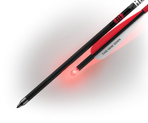 Barnett Headhunter Strobe Lighted Crossbow Arrows, 3-Pack of Polycarbonate Half-Moon Nocks, with Multi-Colored Strobe Lights, 20",Black
