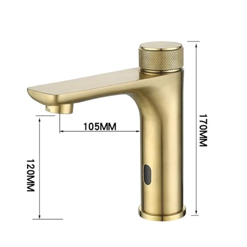 Grifo de lavabo sensor cromo monomando automático a batería para baño moderno 3