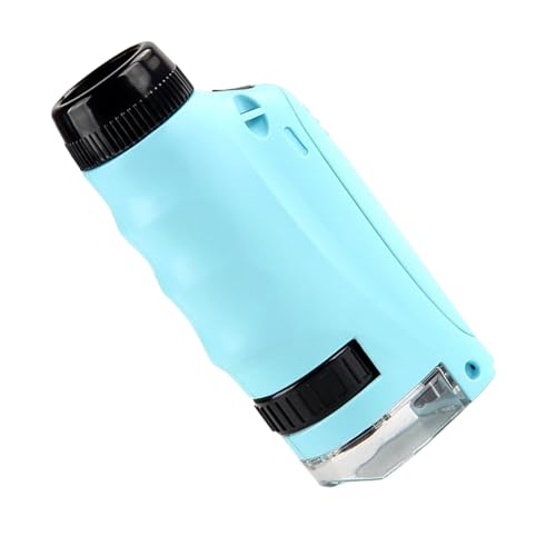 Mini microscopio – Juguete científico de aumento 60X-120X | Microscopio de bolsillo con luces LED | para niños, escuela, laboratorio, experimentos de aprendizaje STEM, descubrimiento de Navidad
