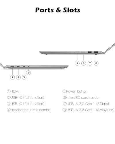 Image of Lenovo Ideapad 5i Touchscreen Laptop - 2-in-1 Laptop, Windows 11 Pro, with Digital Pen, Intel 10-Core 7 150U, 1920 x 1200 Display, Fingerprint, Backlit KB (16GB RAM, 512GB SSD)