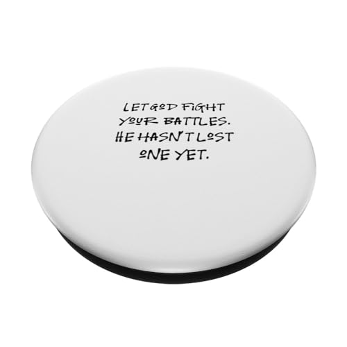 Inspirational Religious Quotes, "Let God Fight Your Battles" PopSockets Swappable PopGrip, Black - Image 2