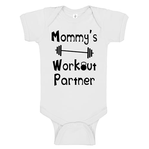 Reaxion Handmade Funny Baby Boy Girl Mommy's or Daddy's Workout Partner Bodysuits Clothes
