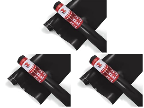 Image of 3M 2080 Series S12 Satin Black - 5ft x 1ft - 5sq ft - Dual Cast Car Wrap Vinyl Film and Controltac Air Release Adhesives - Bubble Free Sheet Roll for Vehicles, Rims and Signs (Pack of 3)