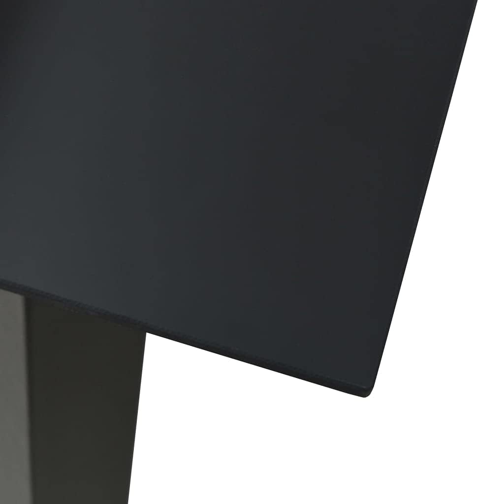 Patio Dining Table,Garden Tables,Outdoor Dining Tables,Leisure Table,Game Tables,Outdoor Tables,Coffee Tables,Camping Tables,for Garden,Backyard,Bistro, Black 59.1"x31.5"x29.1" Steel and Glass