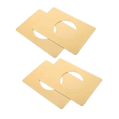 DIYEAH 4 piezas Placa Refuerzo Cerradura Puerta Metal Dorada para Reparación Fijación Pomo Sencilla Instalación