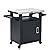 NUUK Deluxe Outdoor Grill Cart Rolling Table Cart Prep Station, 20" x 30" Stainless Steel Kitchen Storage Island with Enclosed Cabinet and Storage Drawer