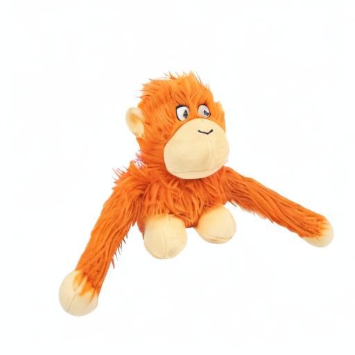 Image of Best Pet Supplies Interactive Squeaky Dog Chew Toy, Ideal Dog Toys for Chewers, Small, Medium & Large Dogs, and Fetch Lovers - O-Hug-Atan (Orange), Large
