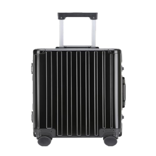 Suitcase Magnesium Aluminum Alloy Trolley Suitcase For Men And Women With Universal Wheels, Business Boarding Suitcase Suitcase Tags(Black)