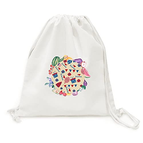 Sac en tissu pliable fruits et légumes cabas réutilisable motif cœur et bonbons