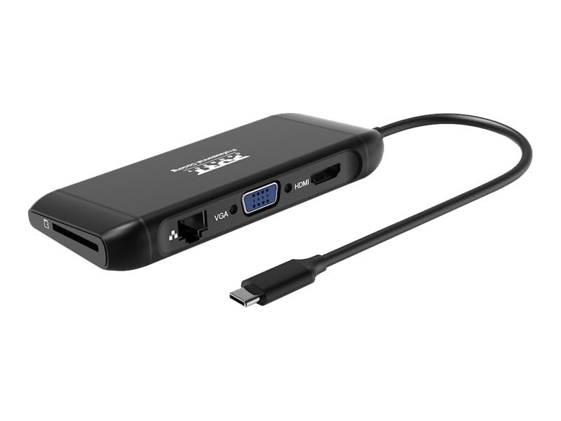 Port Connect 4k USB-c 100w Docking Station for 7 Devices - Black
