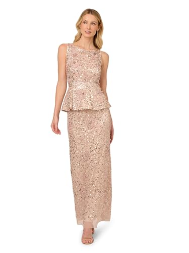 Image of Adrianna Papell Women's Beaded Peplum Long Dress