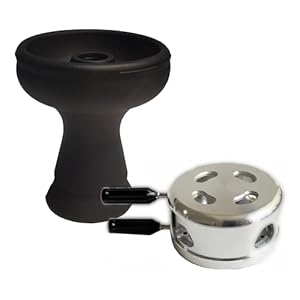 VOVCIG Hookah Bowl Set with HMD Upgade Aluminum Heat Management Device Charcoal Holder Premium Silicon Shisha Bowl for Smoking Hookah Accessaries