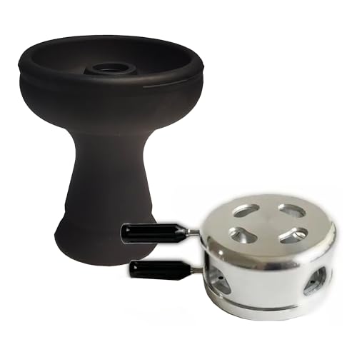 VOVCIG Hookah Bowl Set with HMD Upgade Aluminum Heat Management Device Charcoal Holder Premium Silicon Shisha Bowl for Smoking Hookah Accessaries