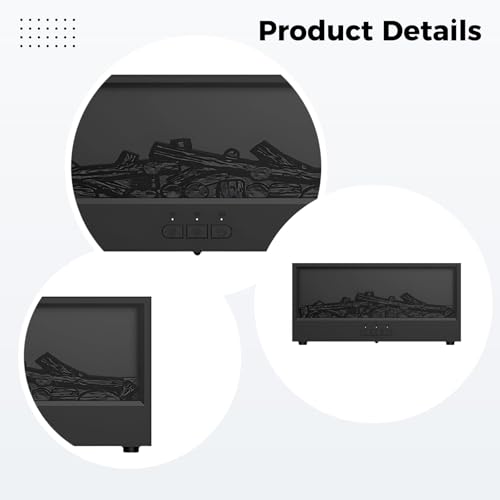 Difusor aromático eléctrico Black 3D Flame Humidificador miniatura 4