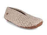 WoolFit Pantofole a piedi nudi in 100% lana vergine biologica, beige., 37 EU