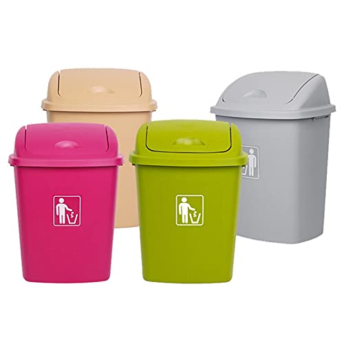Caneca de basura con tapa basculante rojo 30L miniatura 3