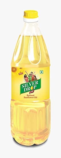 Image of Silver Drop Refined Sunflower Oil 100% Natural, Pure for Cooking and Frying | Healthiest Cooking Oil | Edible Cooking Oil (1 Liter Bottle)